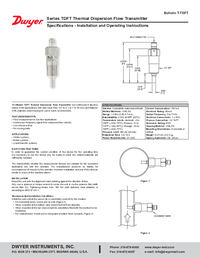 Thumbnail of document Manual - TDFT Thermal Dispersion Flow Transmitter